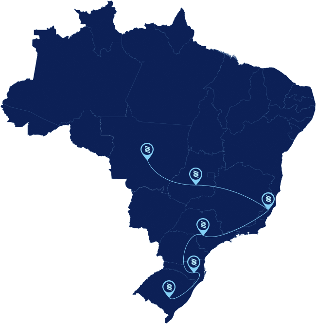 Mapa do Brasil com presença Zarin
